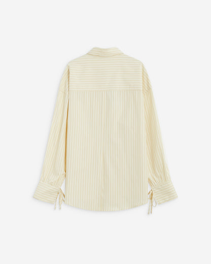 Chemise oversize en coton rayée vanille Armelle