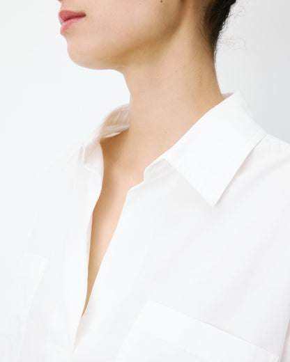 Blouse oversize manches larges en coton ivoire Ambre