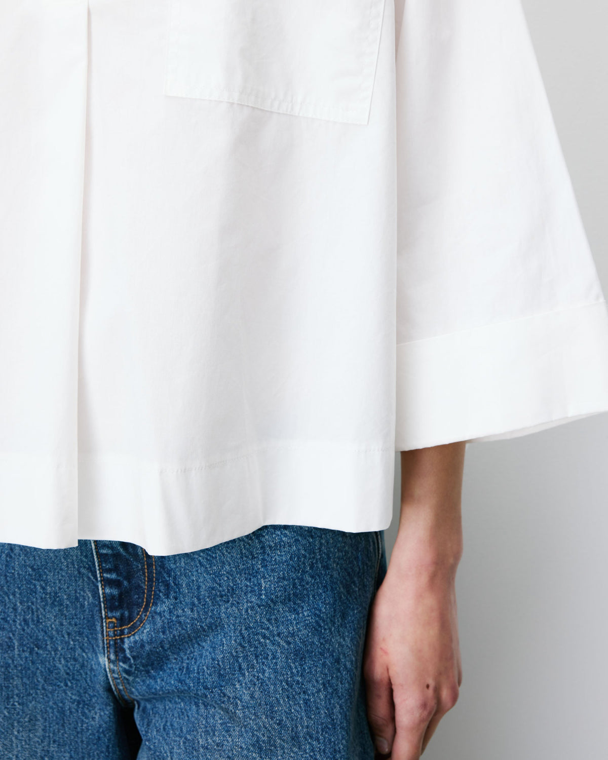 Blouse oversize manches larges en coton ivoire Ambre