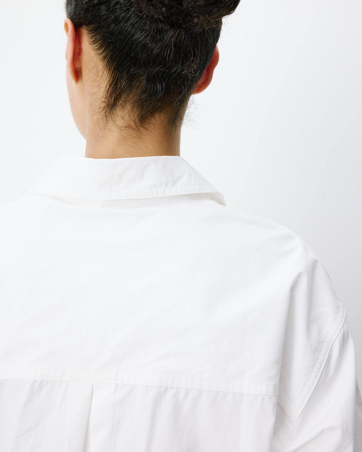 Chemise courte oversize en coton ivoire Azelle