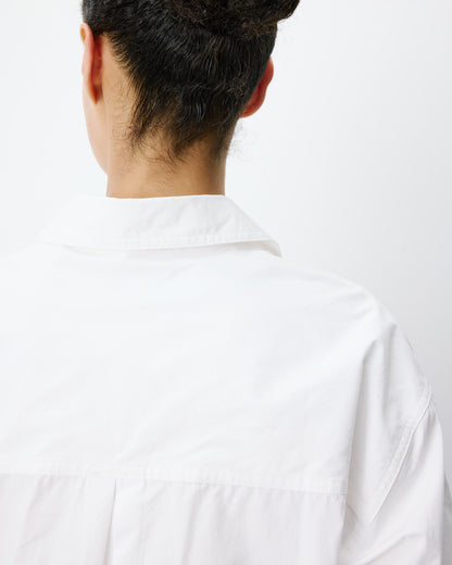Chemise courte oversize en coton ivoire Azelle