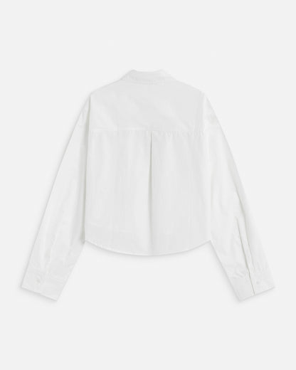 Chemise courte oversize en coton ivoire Azelle