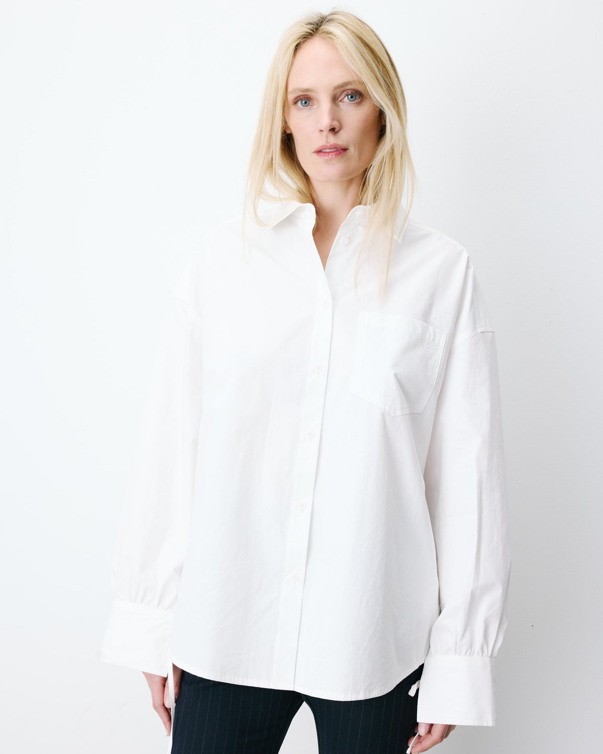 Chemise oversize en coton ivoire Armelle