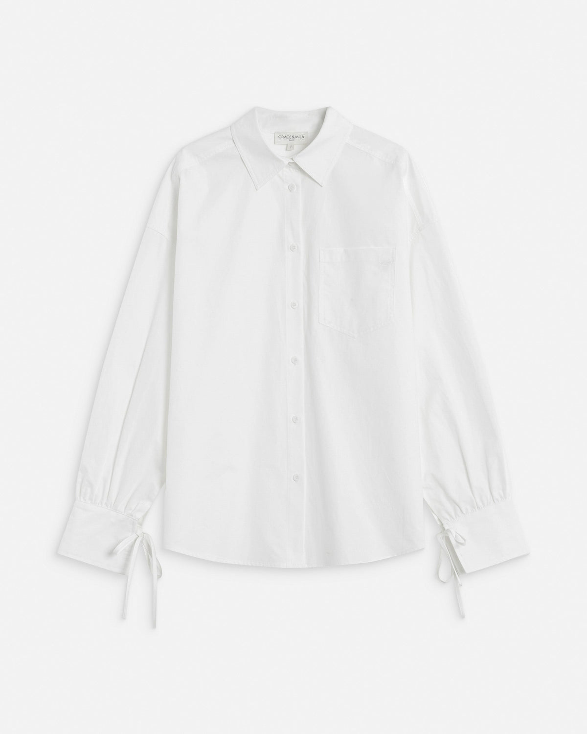 Chemise oversize en coton ivoire Armelle