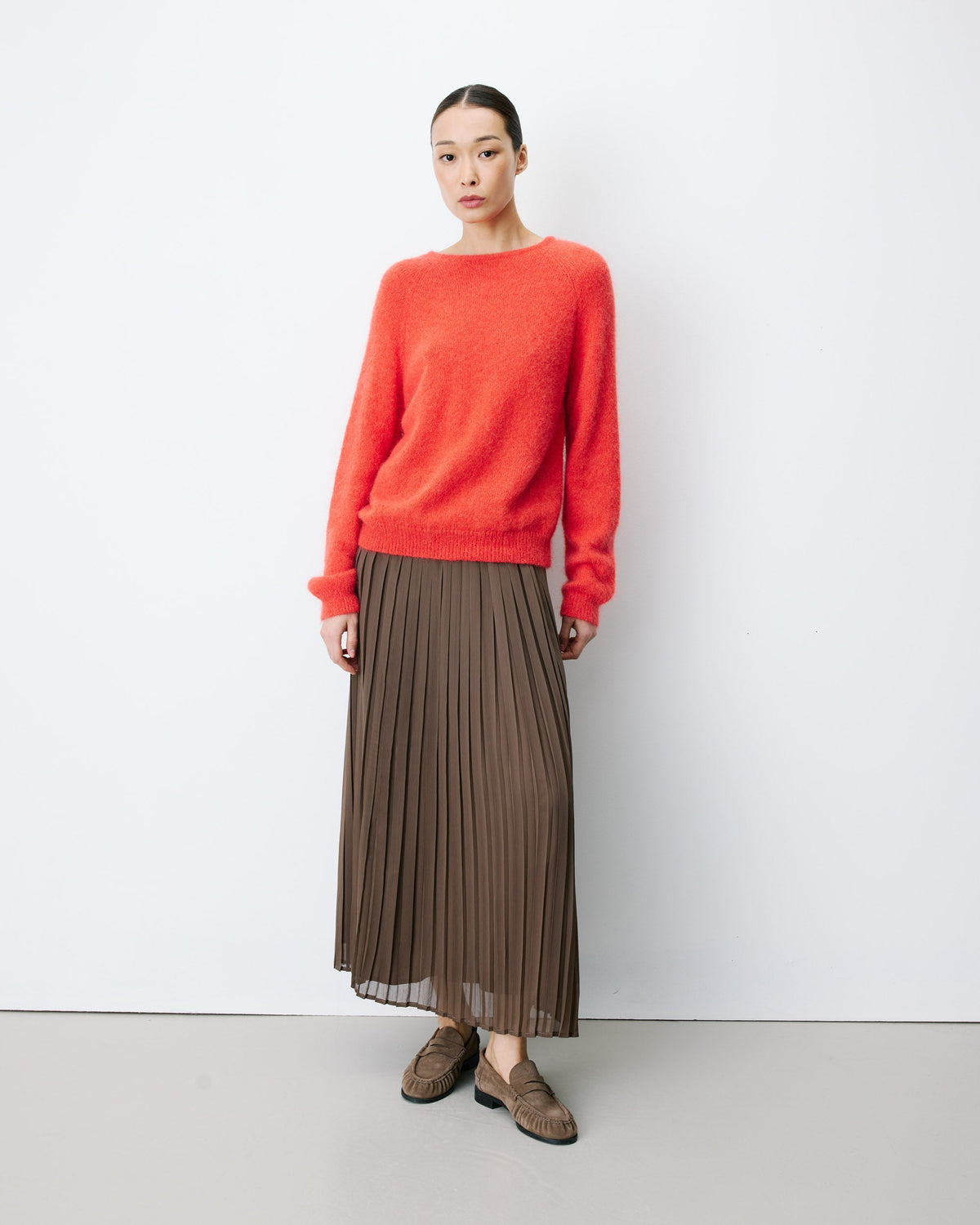 Pull ample en maille dos nu croisé sanguine Anthemis