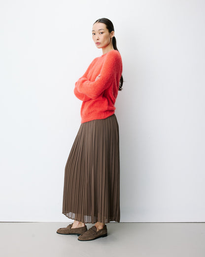 Pull ample en maille dos nu croisé sanguine Anthemis