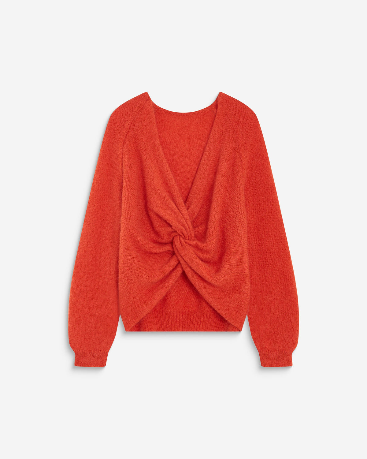Pull ample en maille dos nu croisé sanguine Anthemis