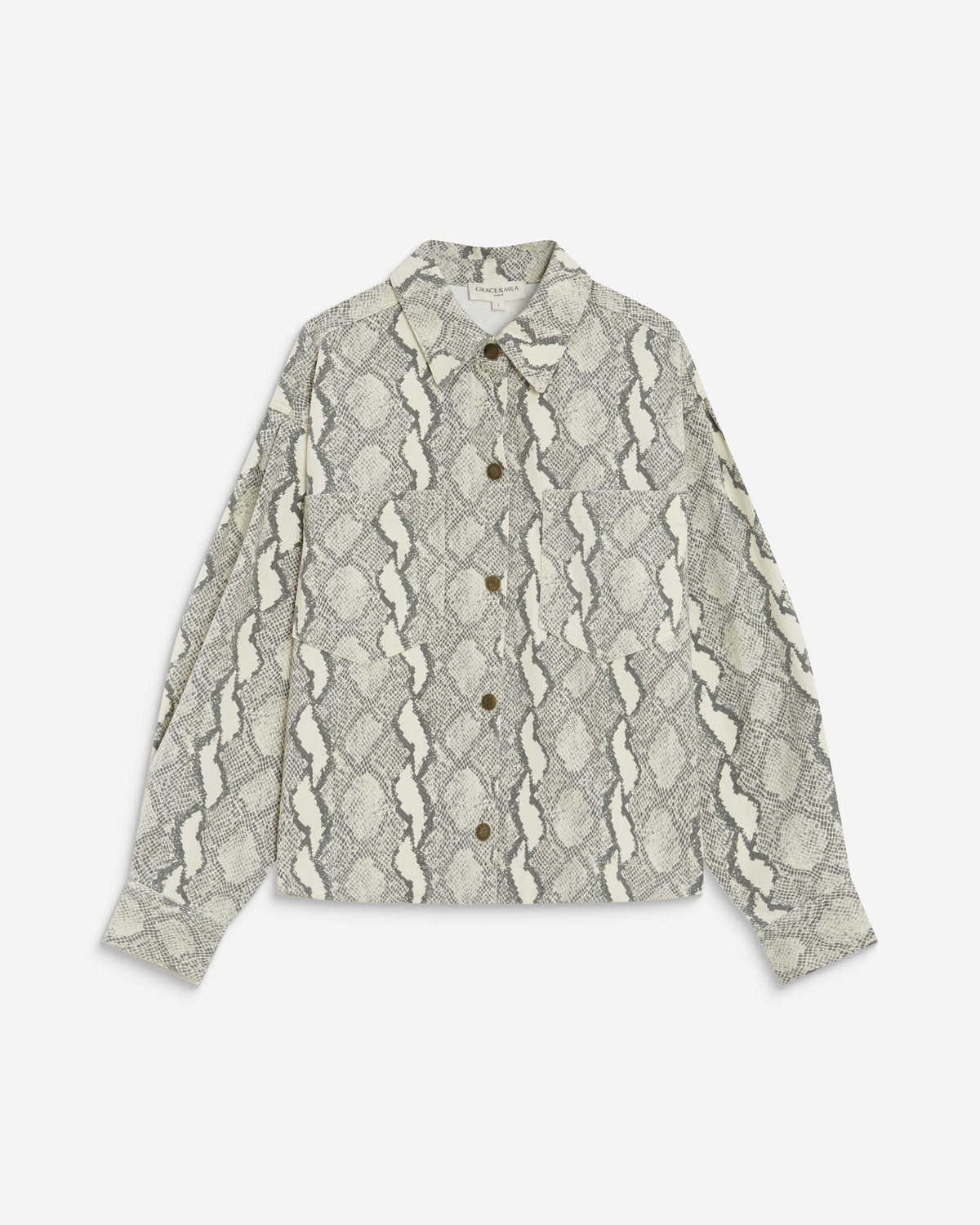 Chemise en denim à motif python Adriana