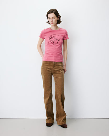 T-shirt col rond à message blush Amoris