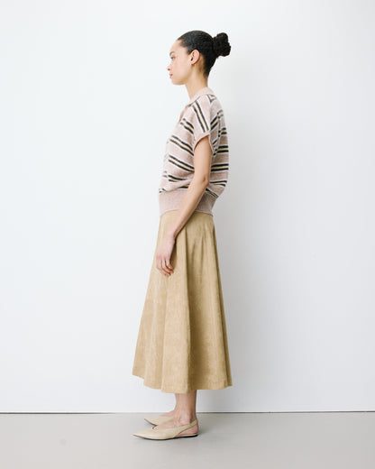 Pull rayé oversize col polo beige Aizen