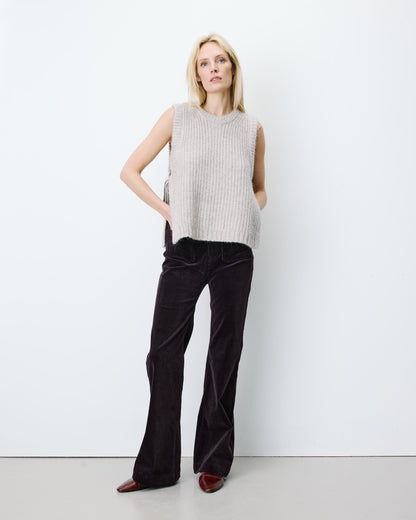 Pull sans manches en maille à nouer grege Argan