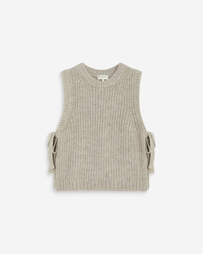Pull sans manches en maille à nouer grege Argan