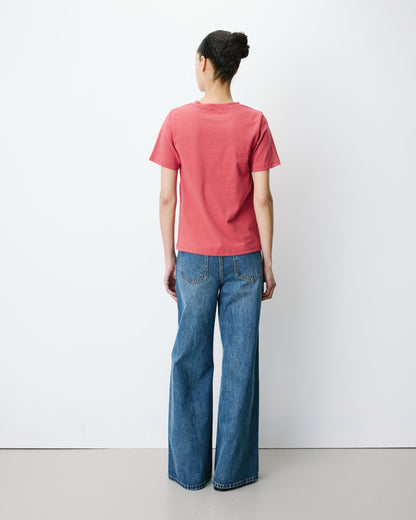 T-shirt en coton à message imprimé blush Amadis