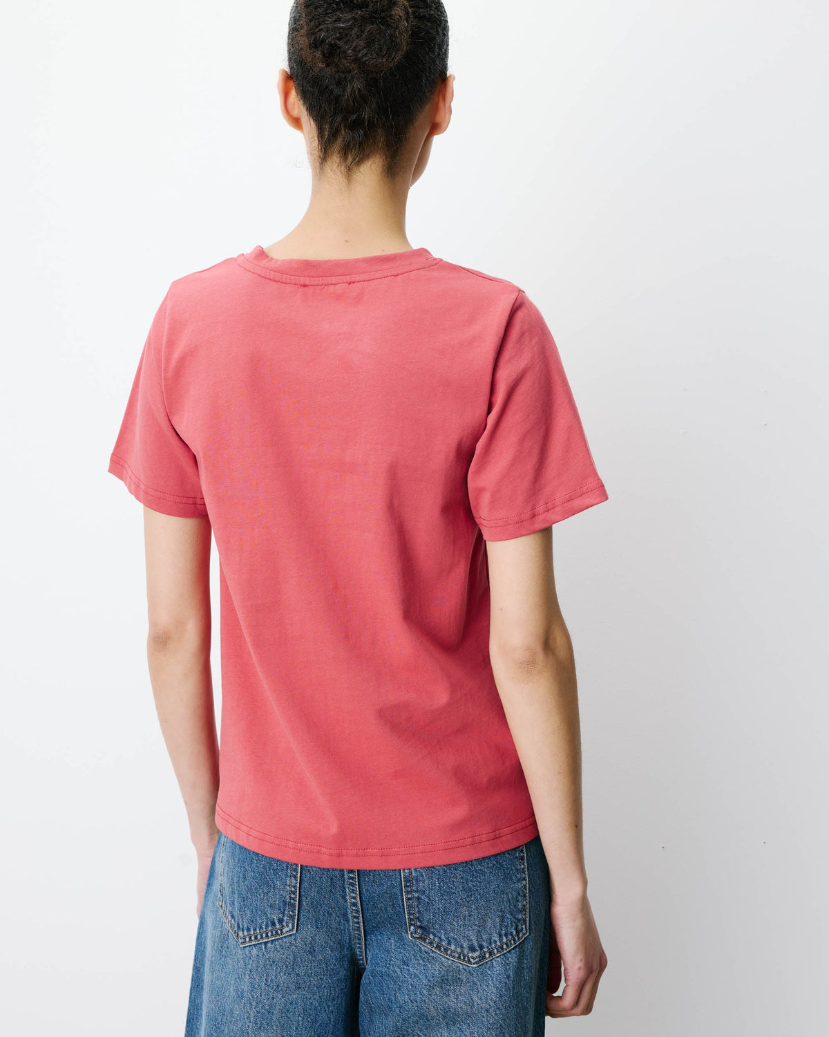 T-shirt en coton à message imprimé blush Amadis