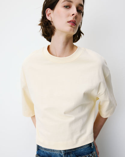 T-shirt oversize court en coton vanille Arvel