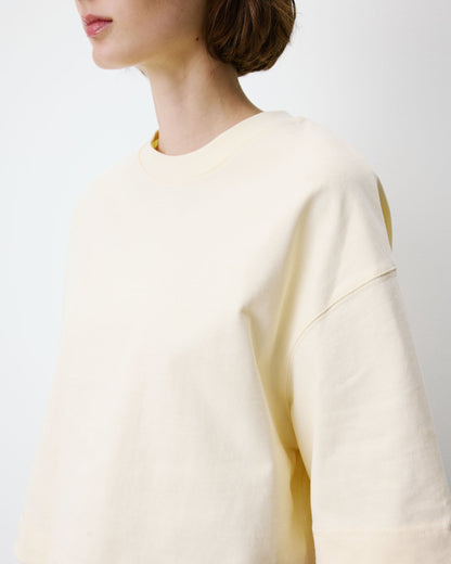 T-shirt oversize court en coton vanille Arvel