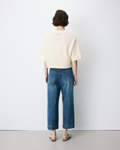 T-shirt oversize court en coton vanille Arvel