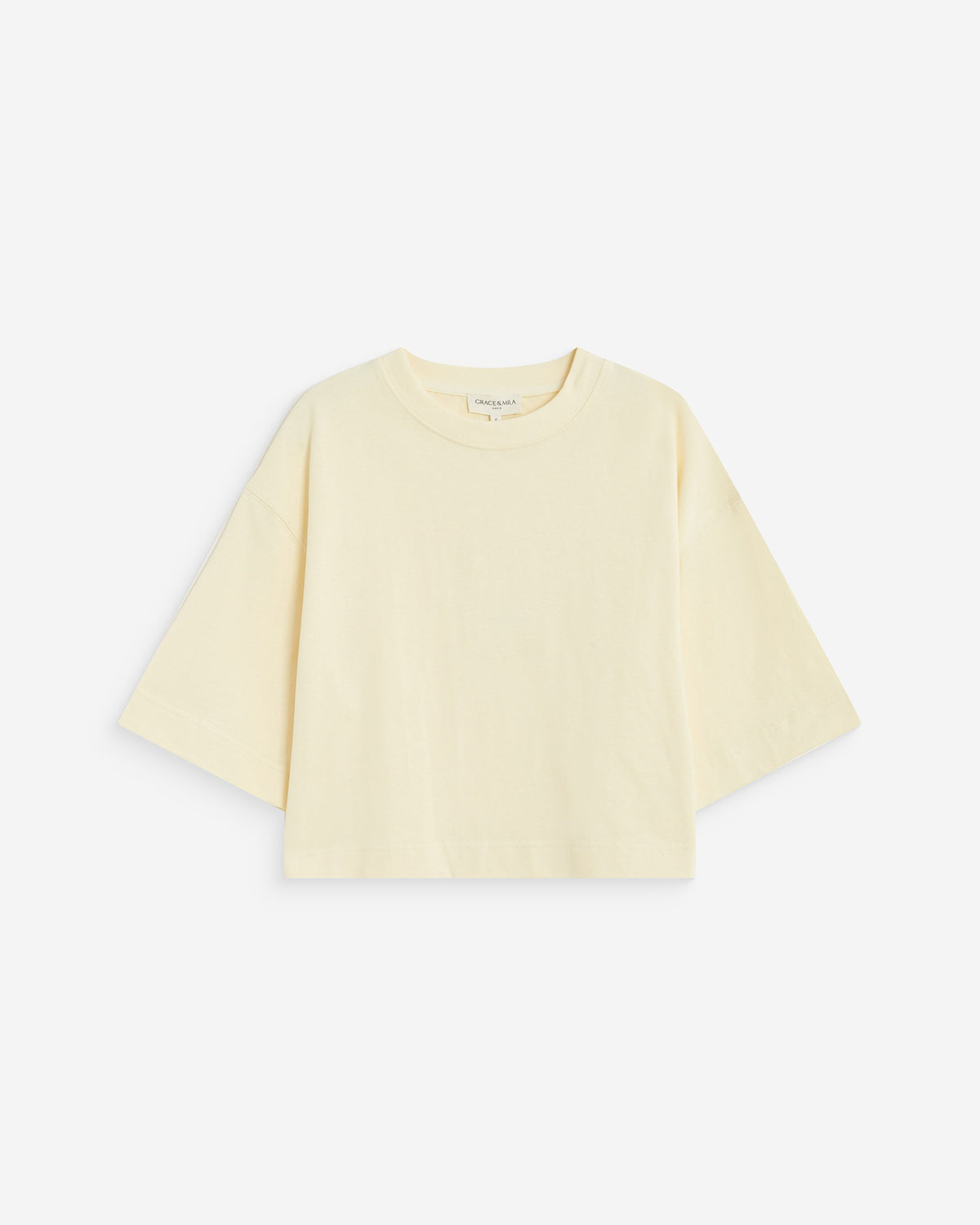 T-shirt oversize court en coton vanille Arvel