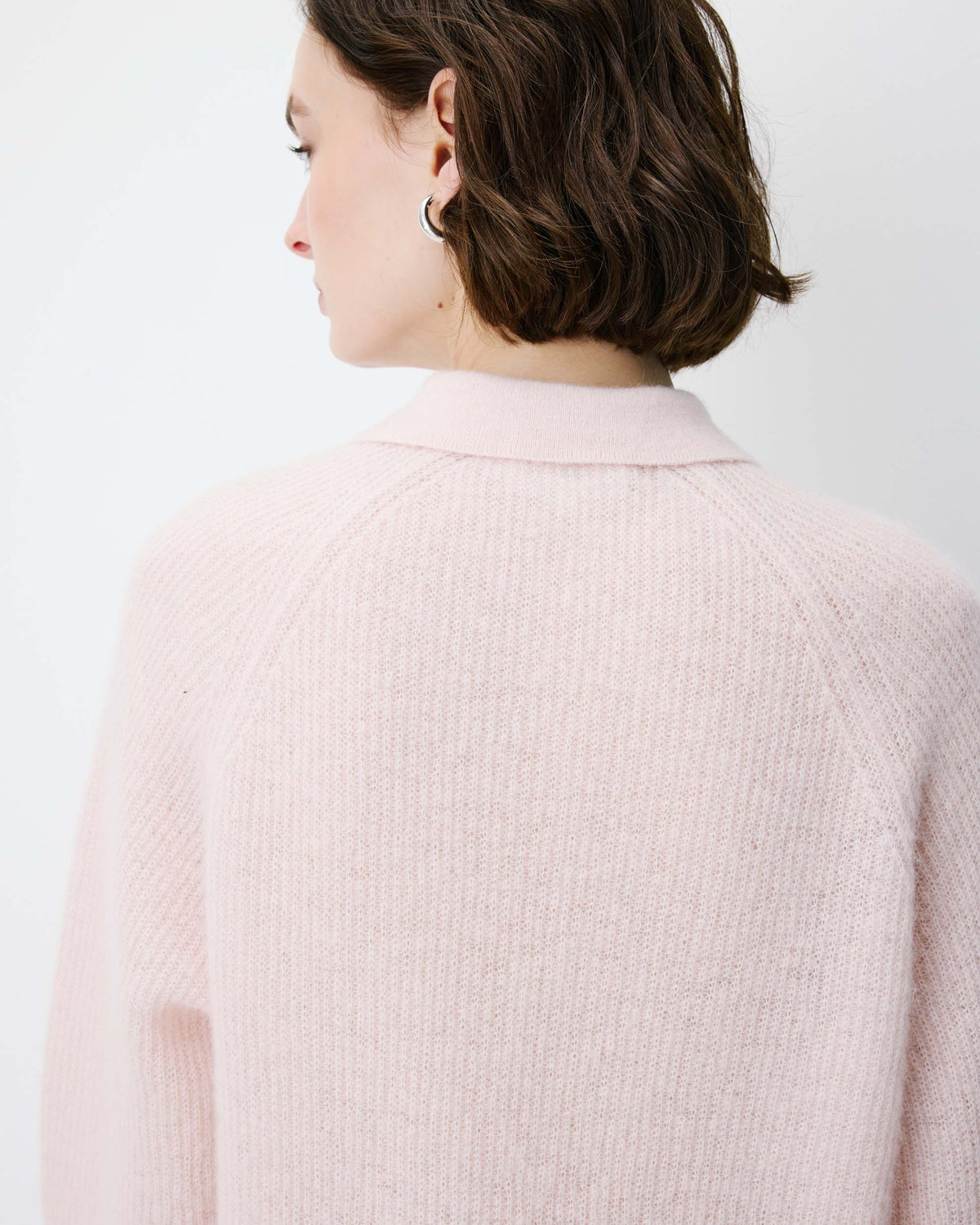 Pull polo en maille texturée boutonné nude Alevan