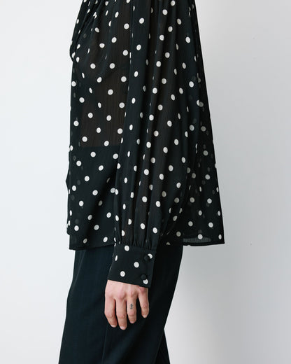 Blouse col lavallière manches longues pois Angelica