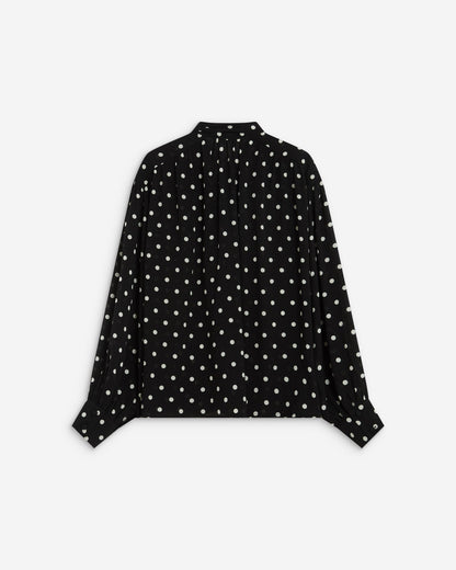 Blouse col lavallière manches longues pois Angelica