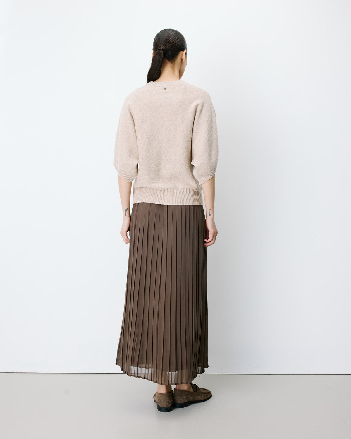 Pull oversize manches kimono 3/4 beige Almus