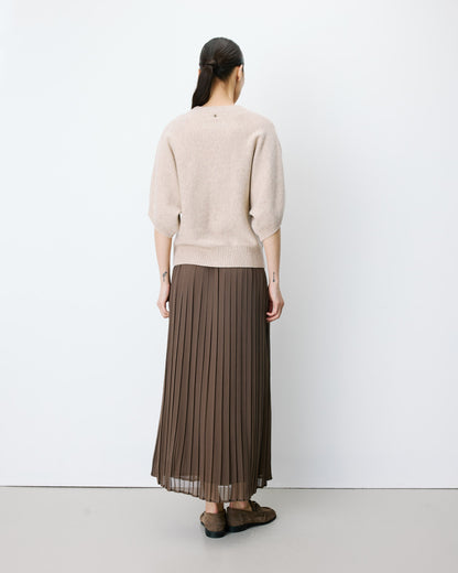 Pull oversize manches kimono 3/4 beige Almus