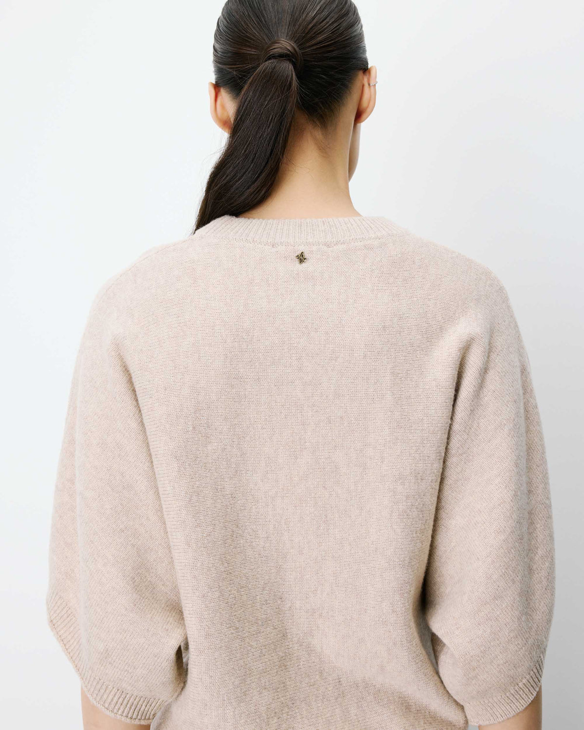 Pull oversize manches kimono 3/4 beige Almus