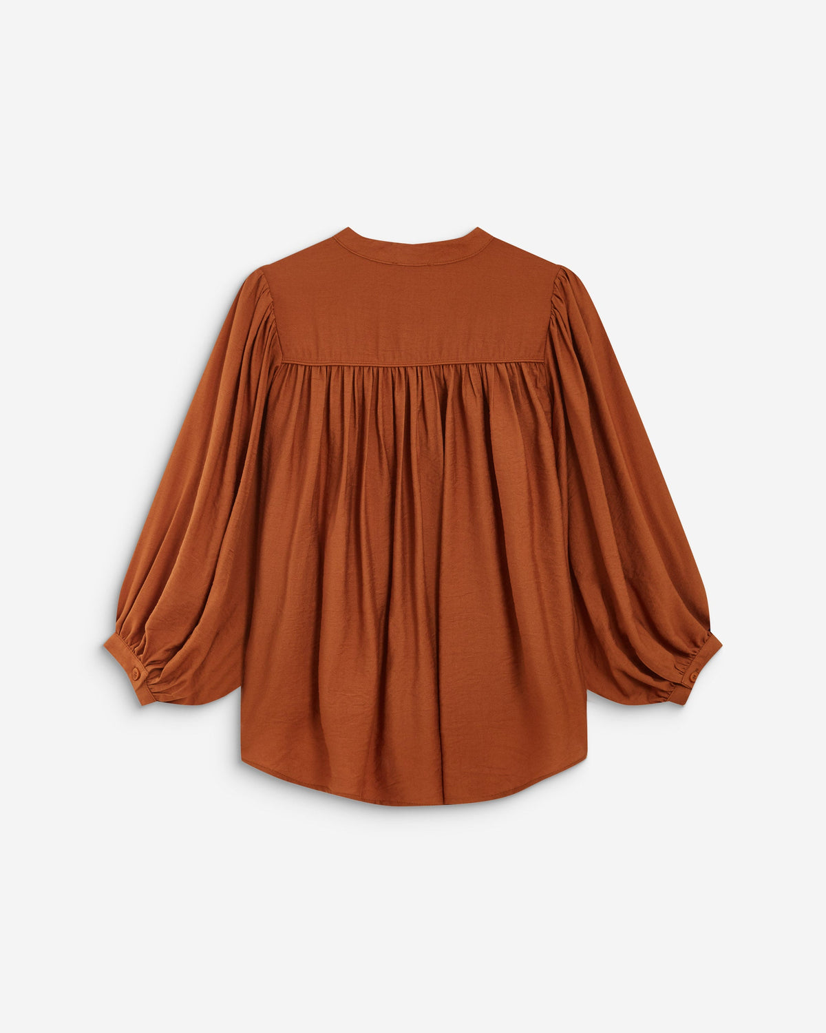 Blouse ample manches bouffantes 3/4 col V camel Auriane
