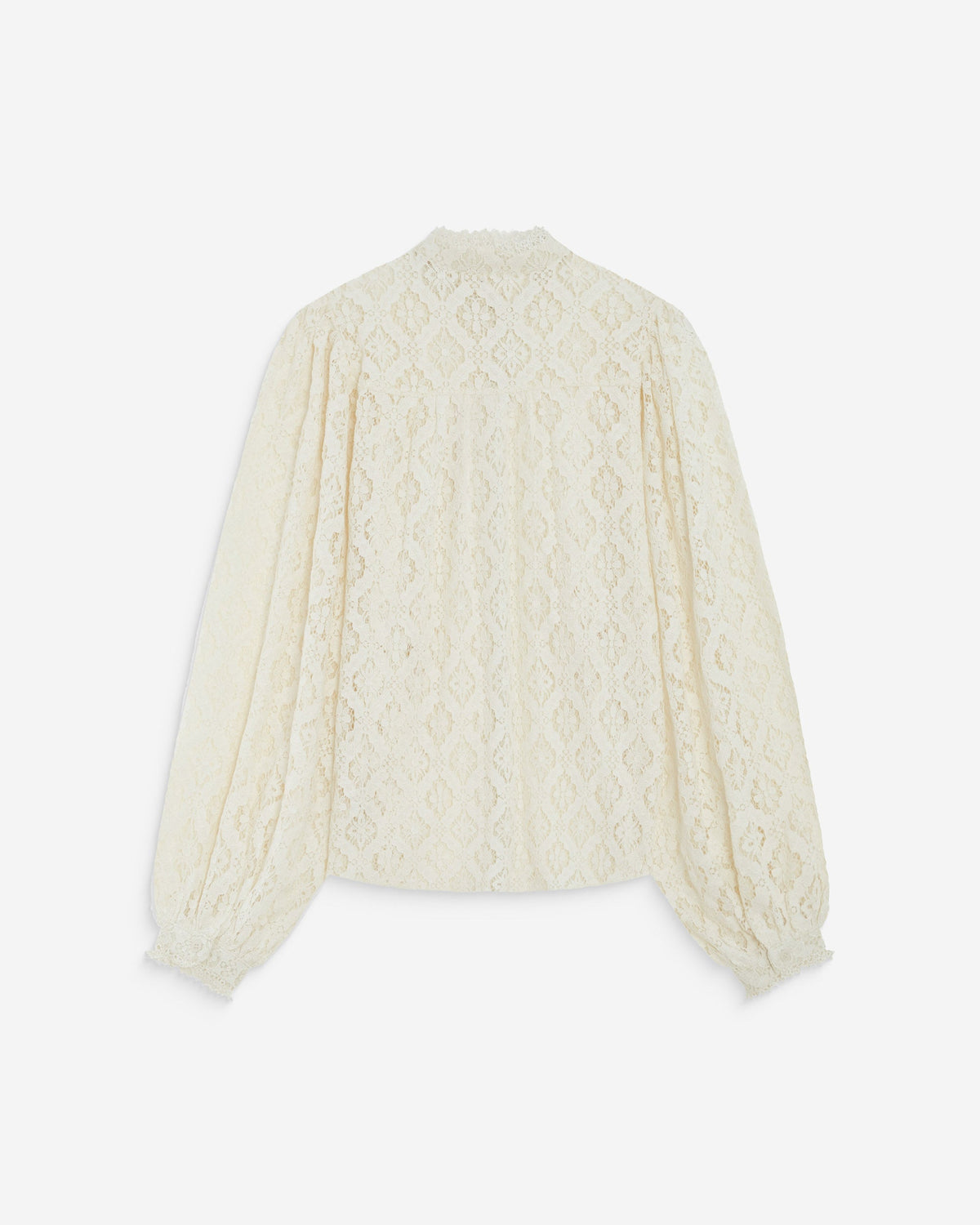 Blouse ample en dentelle boutonnée ivoire Anita