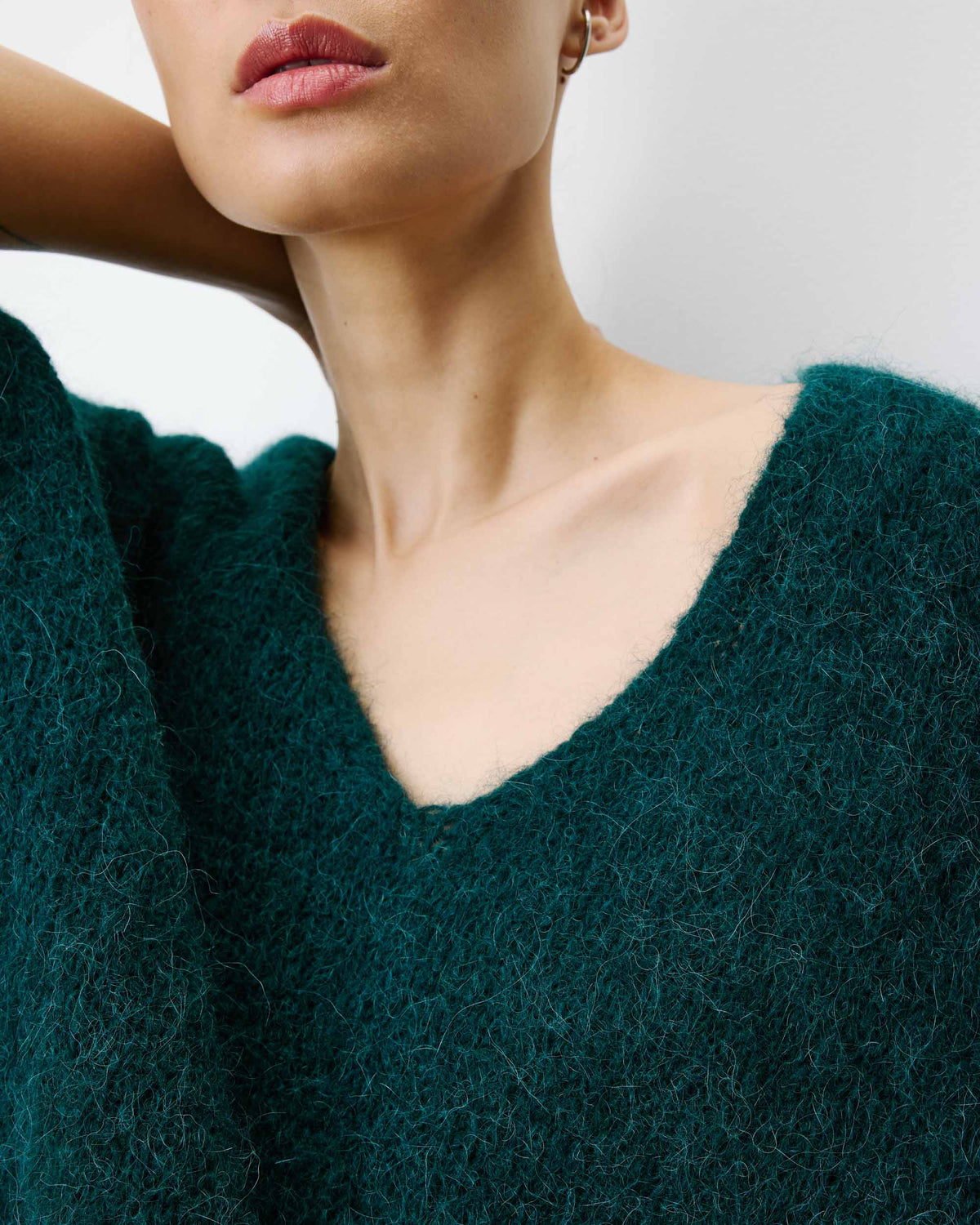 Pull ample sans manches en alpaga mélangé emeraude Atticus