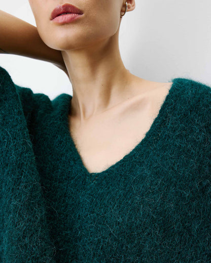 Pull ample sans manches en alpaga mélangé emeraude Atticus