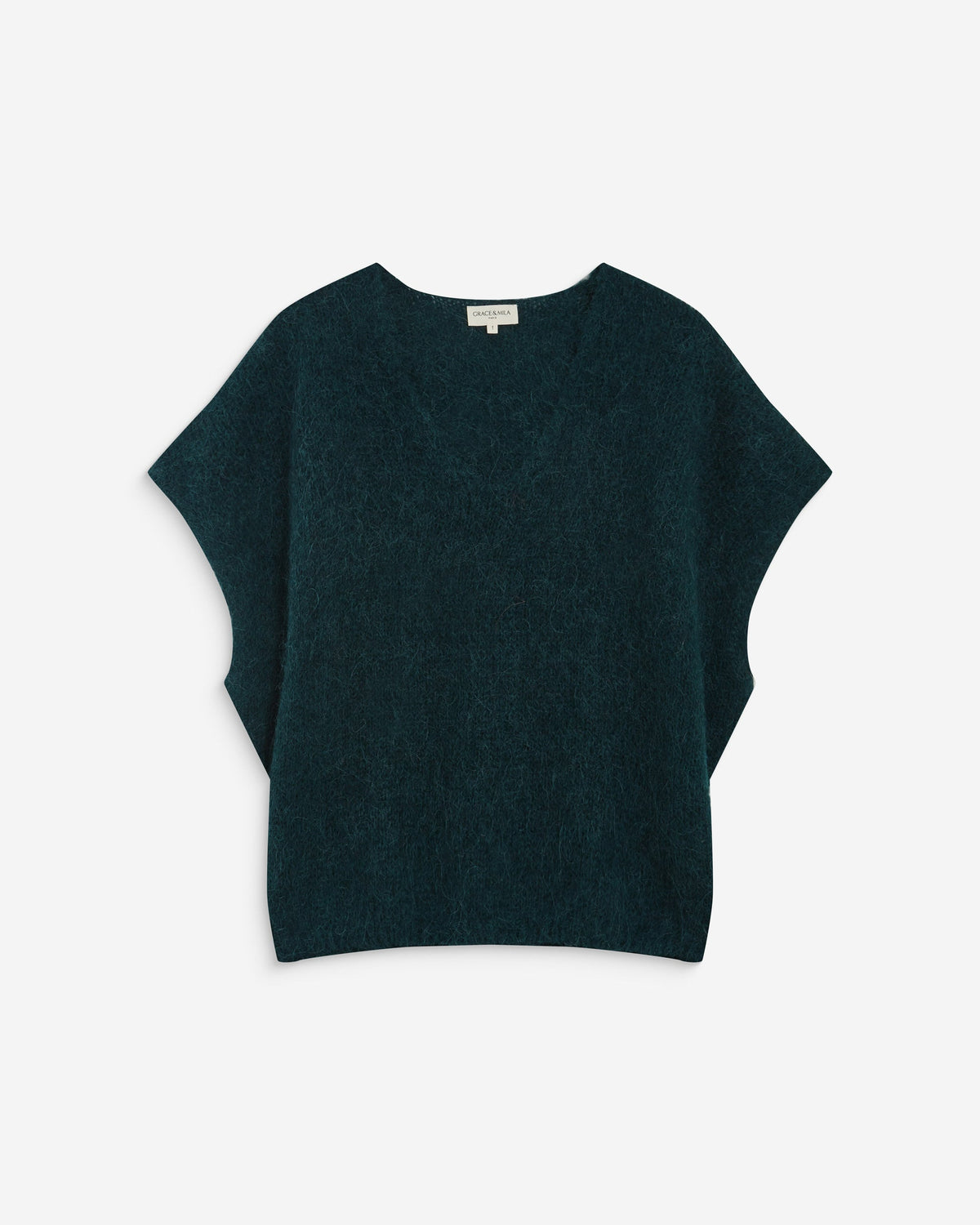 Pull ample sans manches en alpaga mélangé emeraude Atticus