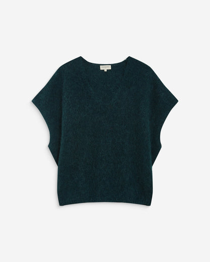 Pull ample sans manches en alpaga mélangé emeraude Atticus