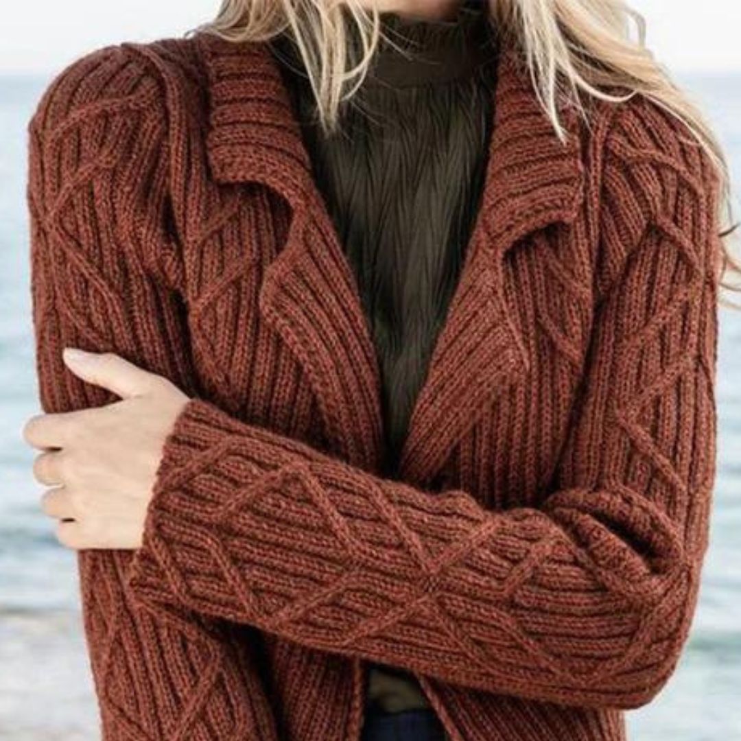 Lillian | Gilet en Tricot Uni avec Manches Longues