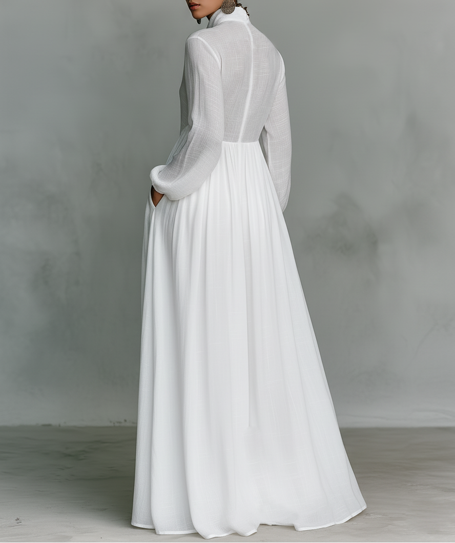 Selena | Robe Maxi avec Boutons Frontaux Fluides