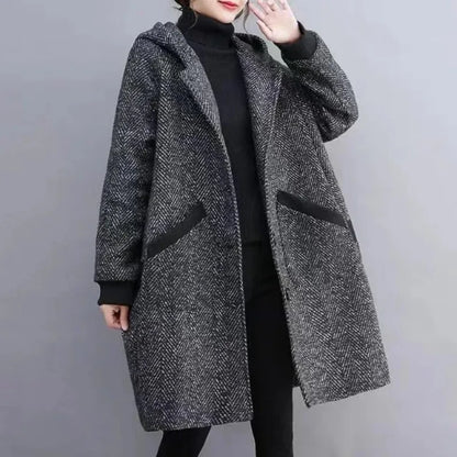 Yaraj | Manteau Vintage Chaud et Ample à Capuche pour Femme