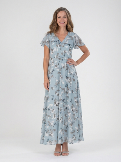Ismeria | Robe Maxi en Chiffon Floral