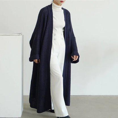 Anneliese | Cardigan long en maille texturée, manches larges, style oversize