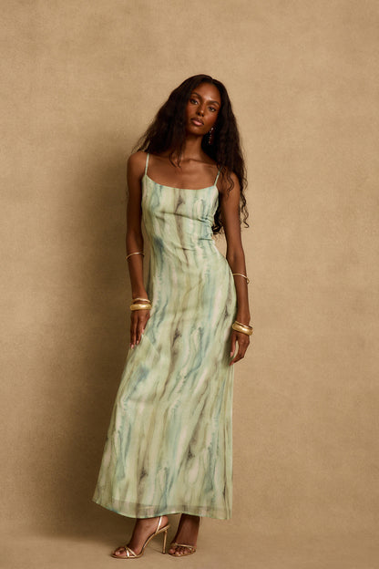Nerissa Sage Chiffon Maxi Dress