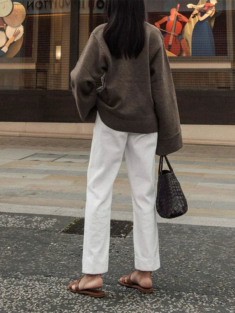 France | Cardigan Femme Oversize Col V Manche Longue Fermeture Boutonnée Tissu Doux