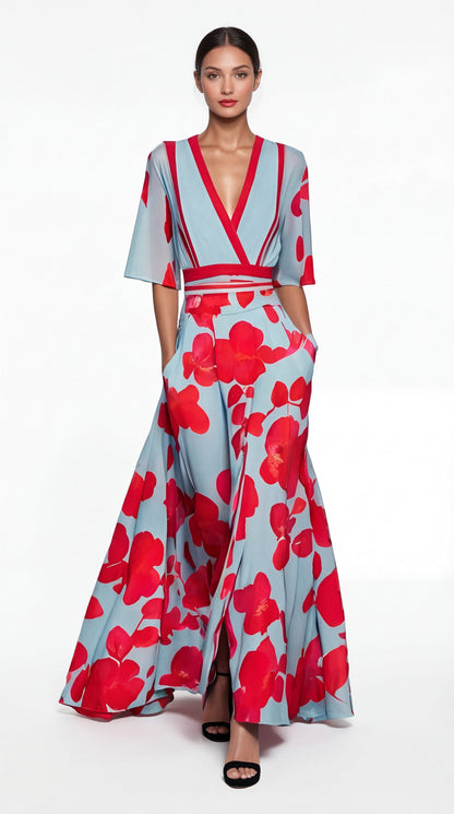 Valentina | Robe longue élégante avec décolleté profond