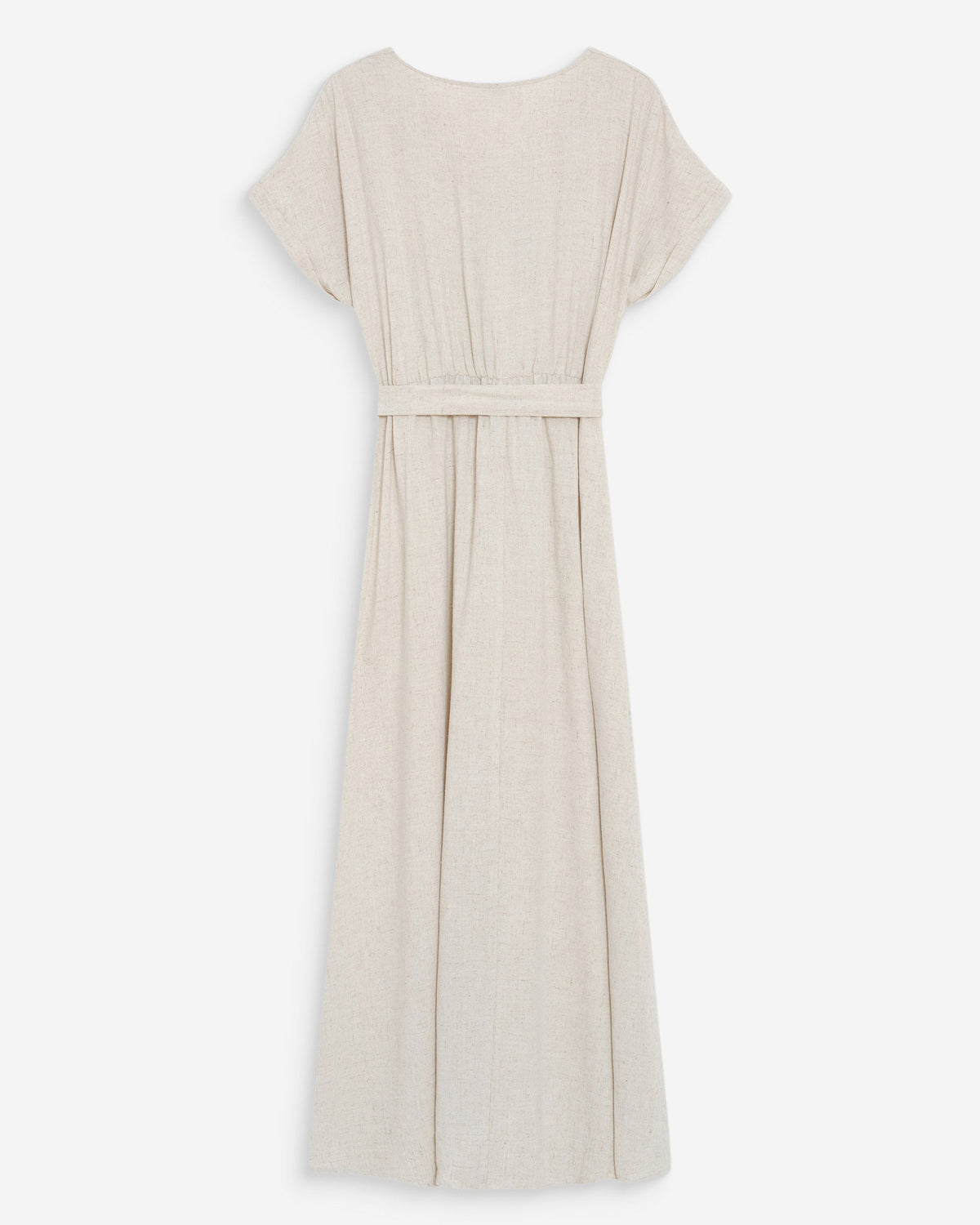 Robe longue portefeuille ceinturée sable Pollen