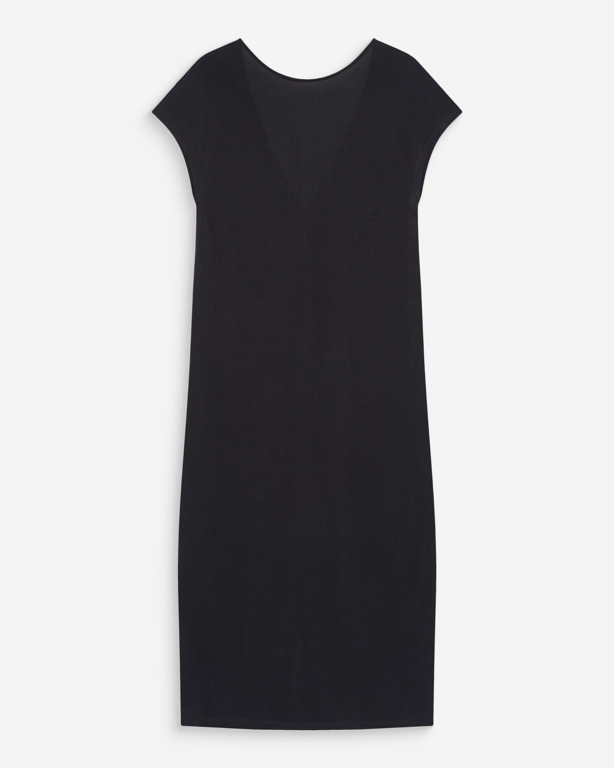 Robe longue légère en modal manches courtes carbone Peace