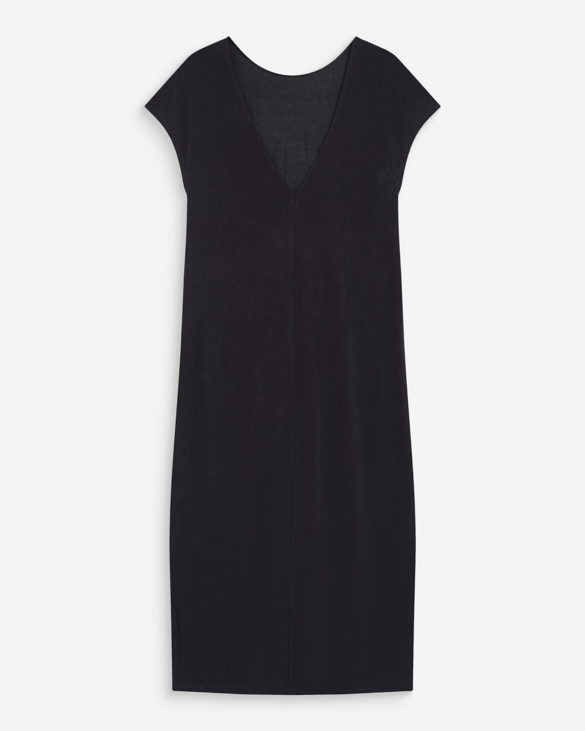 Robe longue légère en modal manches courtes carbone Peace