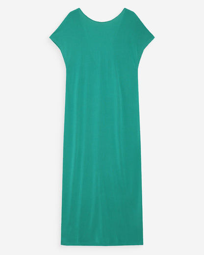 Robe longue légère en modal manches courtes vert Peace