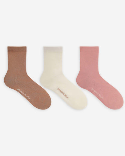 Chaussettes mi-hautes en maille côtelée multico Vera