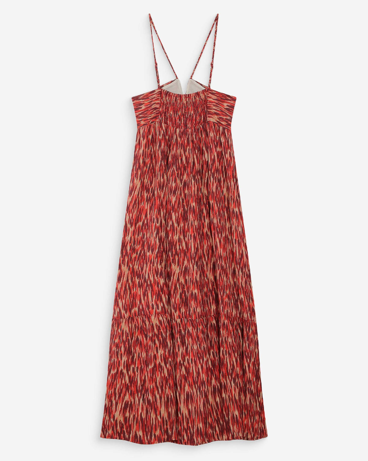 Robe longue bustier évasée imprimée sanguine Venicia