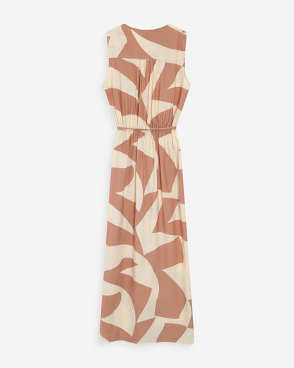 Robe portefeuille imprimé géométrique mocha Velline