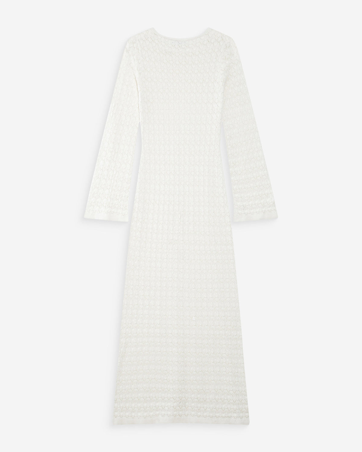 Robe longue en maille ajustée ecru Verdad